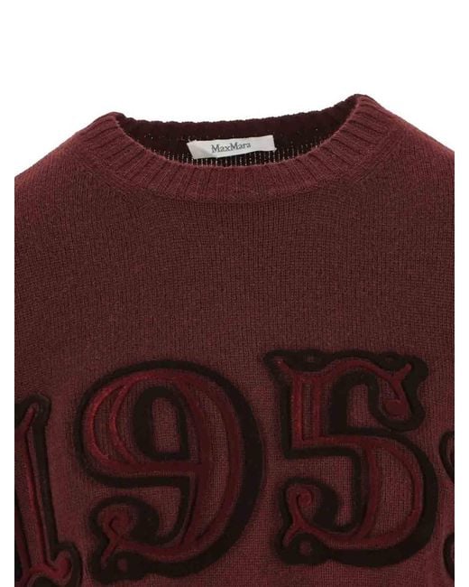 Max Mara Purple Crewneck Knitted Jumper