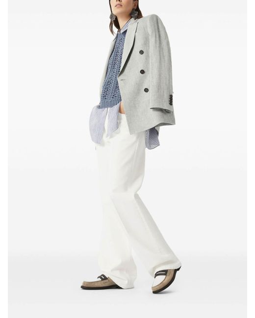 Brunello Cucinelli Gray Suede Moccasins