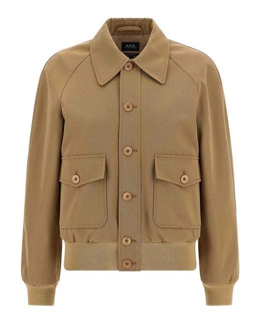 A.P.C. Brown Cotton And Wool Jacket