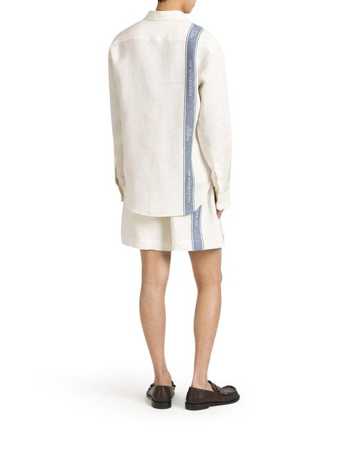J.W. Anderson White J.W.Anderson Long-Sleeved Linen Shirt for men