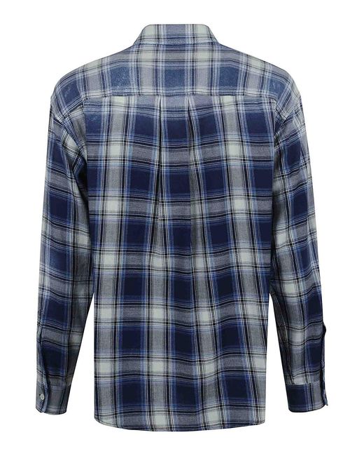 DSquared² Blue Cotton Shirt Check for men