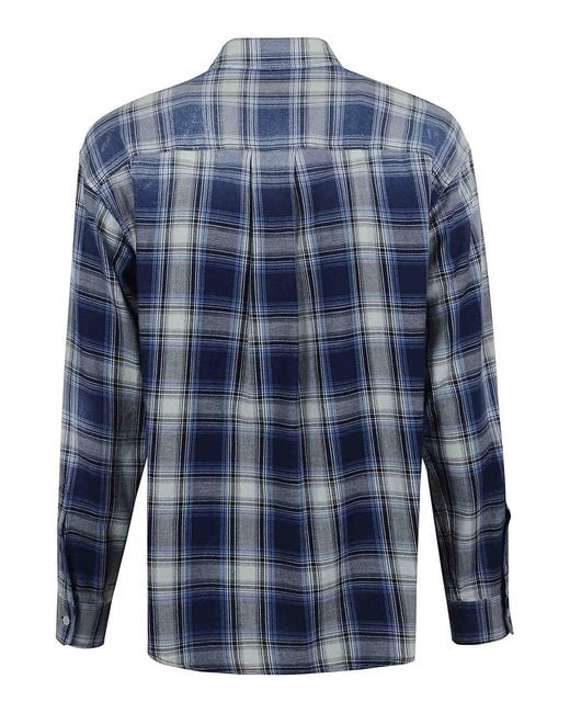 DSquared² Blue Cotton Shirt Check for men