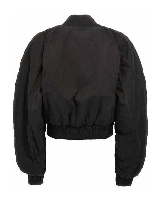 ANDAMANE Black Sierra Cropped Bomber Jacket