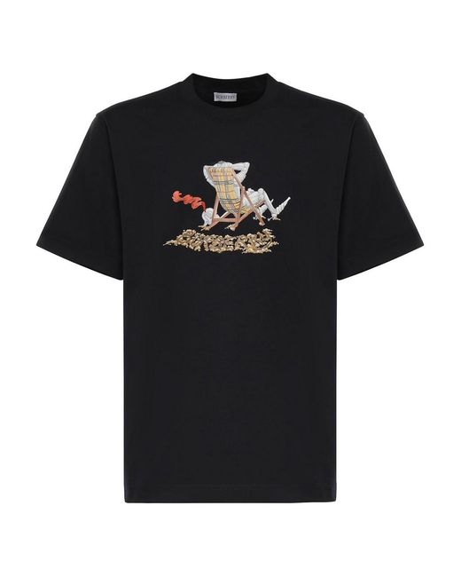 Burberry Black T-Shirts And Polos Cotone for men