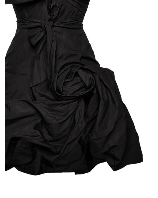 Magda Butrym Black Draped Shawl-Collar Midi Dress