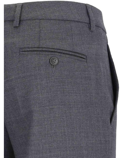 Incotex Gray Straight Wool Trousers