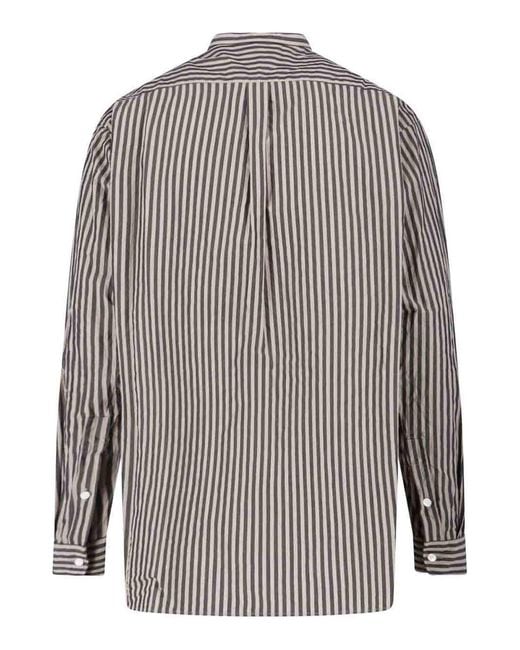 Kaptain Sunshine Gray Striped Shirt for men