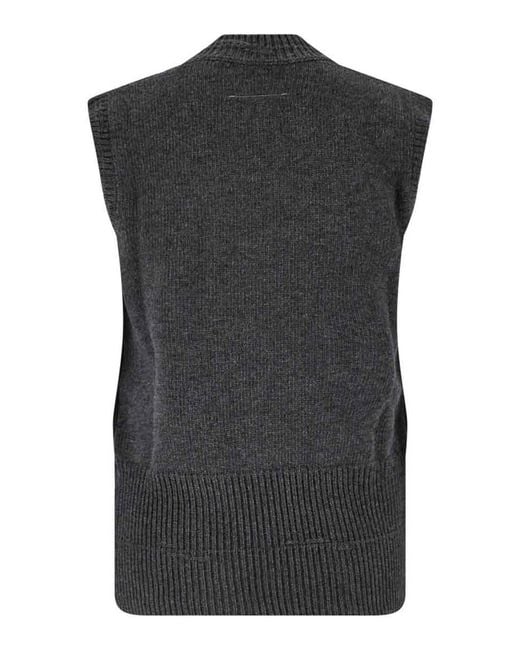 MM6 by Maison Margiela Black Wool Vest