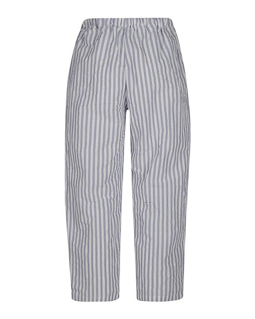 Apuntob Gray Linen And Cotton Blend Trousers