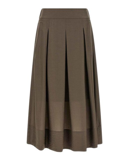 Peserico Brown A-Line Skirt