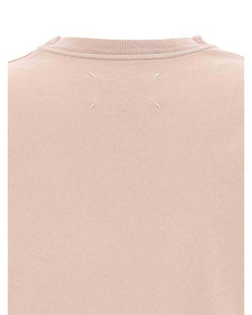 Maison Margiela Pink Logo Embroidery T-Shirt