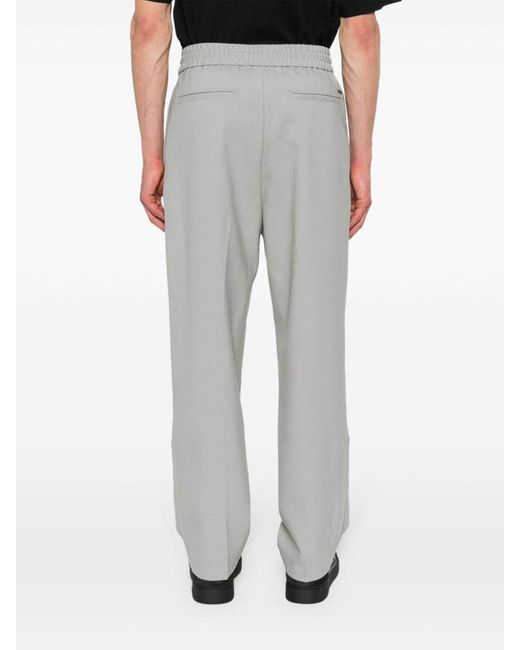 Emporio Armani Gray Wool Blend Trousers for men