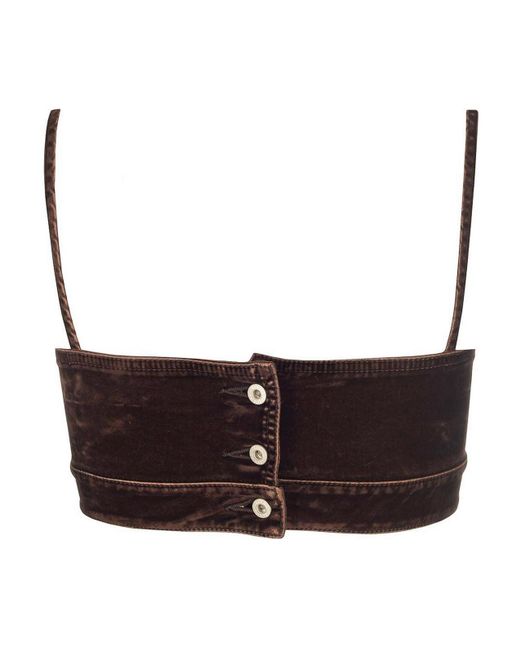 Loewe Gray Strappy Velvet Top