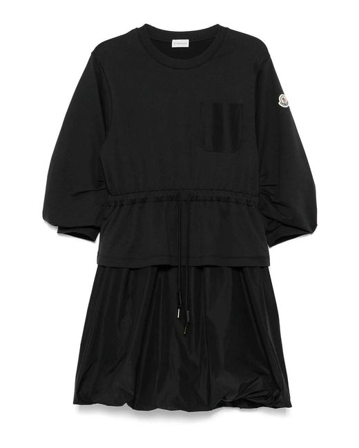 Moncler Black Logo-Patch Dress