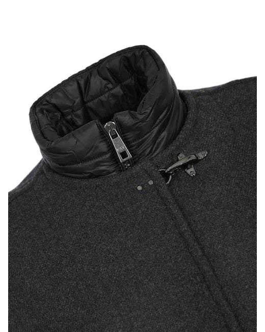 Fay Black 3-In-1 Double-Faced Carded Wool Cape