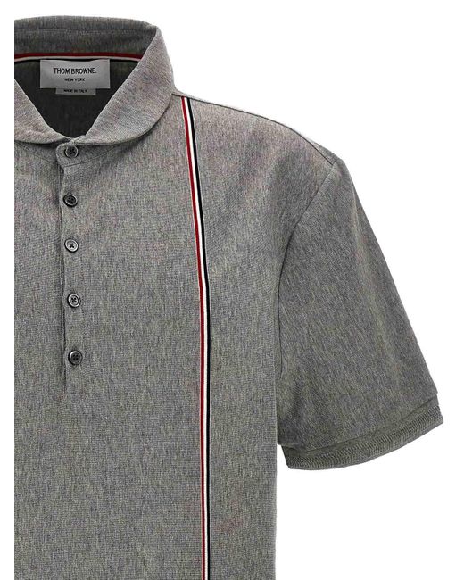 Thom Browne Gray Rwb Polo Shirt for men