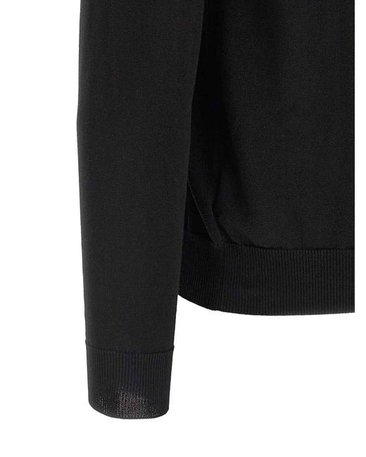Zanone Black Cotton Sweater for men