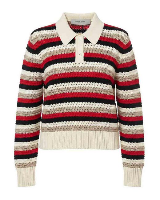 Golden Goose Deluxe Brand Red Journey Ws Knit Cropped Polo
