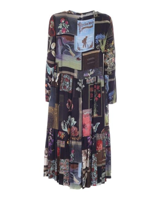 Vivetta Multicolor Printed Flounced Dress