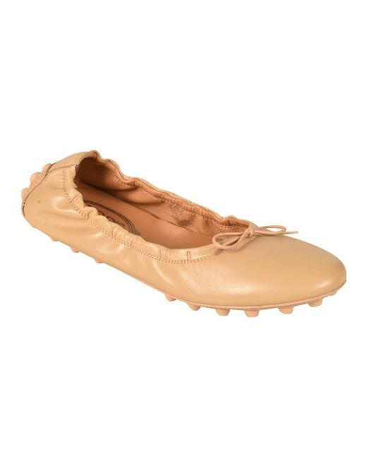 Tod's Natural Gommino Slip-On Ballerina Shoes