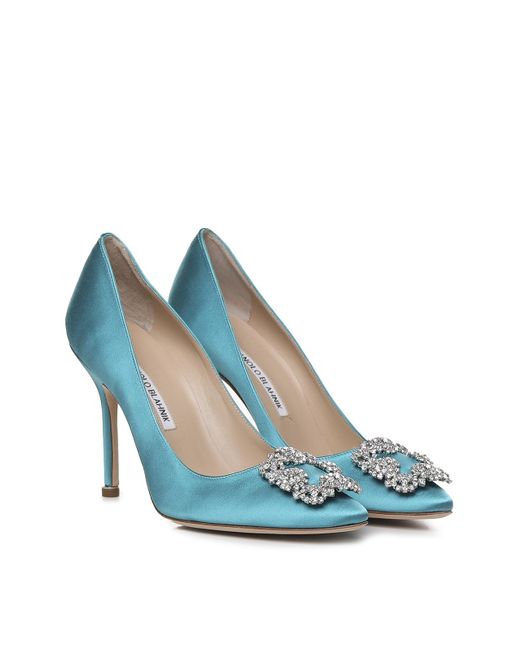 Manolo blahnik cheap blue satin