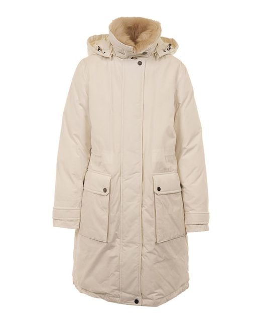 Woolrich Natural Versatile Mixed-Fabric Jacket