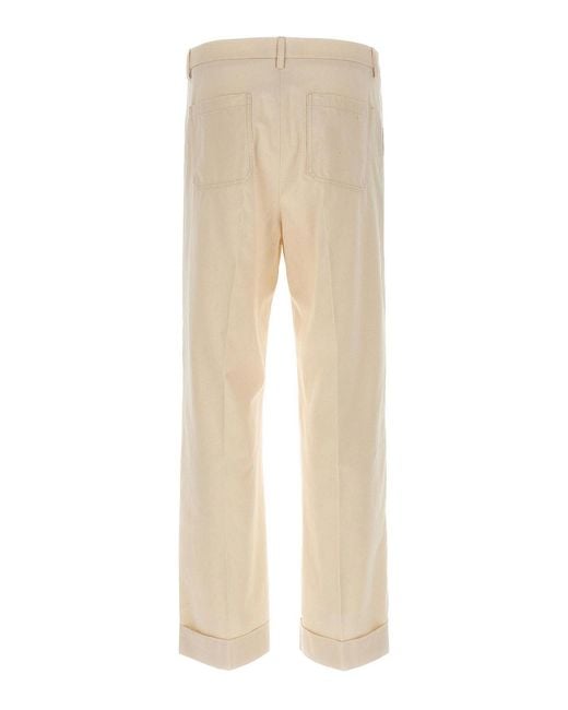 Valentino Garavani Natural Turn-Up Trousers for men