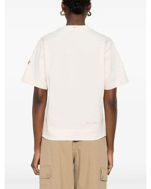 Moncler White Ss T-Shirt Natural