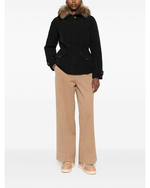 Woolrich Black Front-Flap Jacket