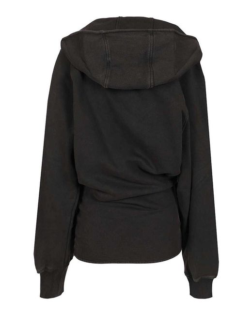 The Attico Black Jersey Sweatshirt Dress