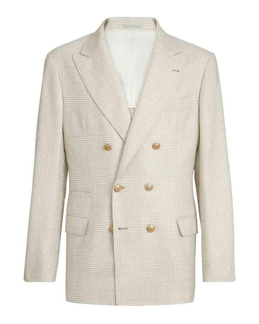 Brunello Cucinelli Natural Long Sleevess Jacket for men