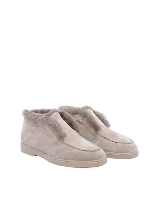 Santoni Gray Desert Suede Bootie