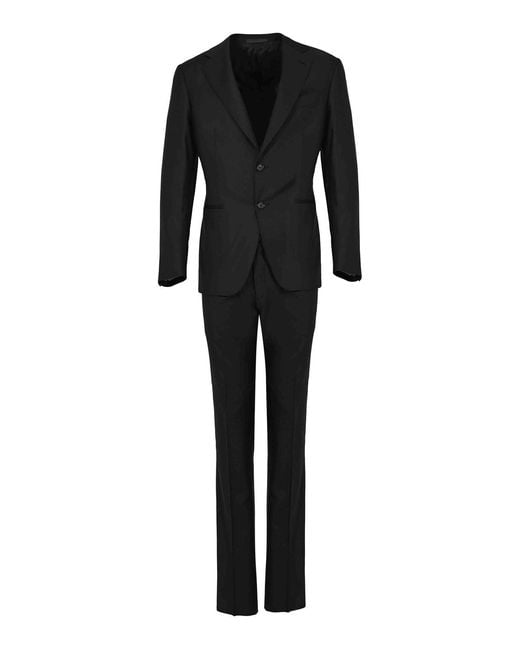 Caruso Black Single-Breasted Norma Suit for men