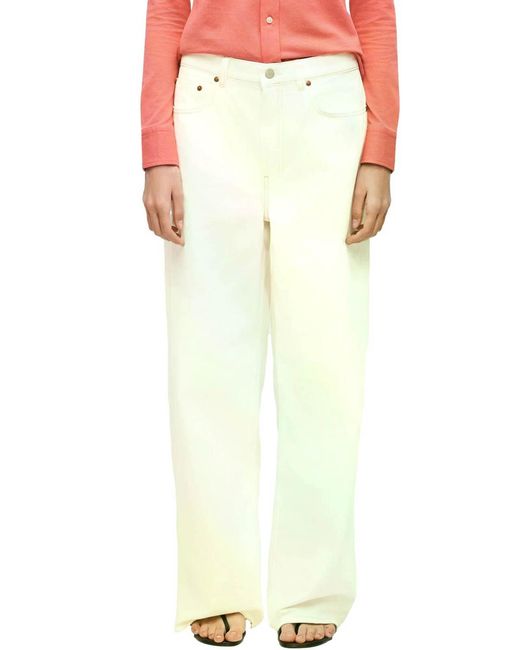 Ralph Lauren White Woven-Wide Leg-Pants-3X1 Rigid