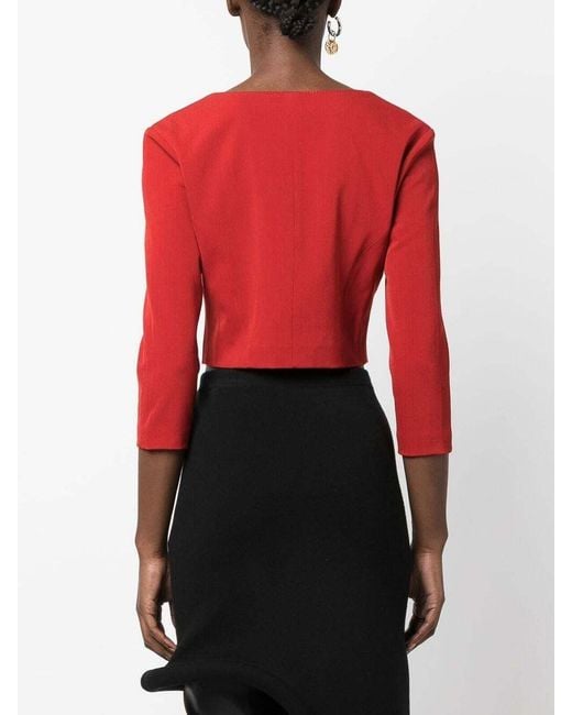 Acne Red Cropped Blouse