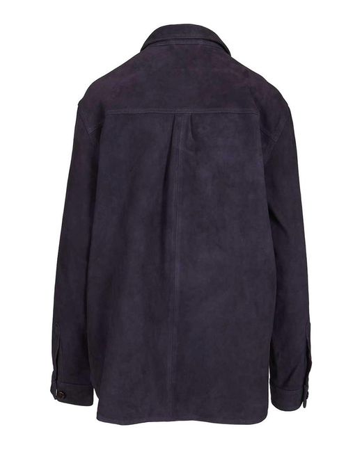 Blazé Milano Blue Viva Berber Suede Shirt