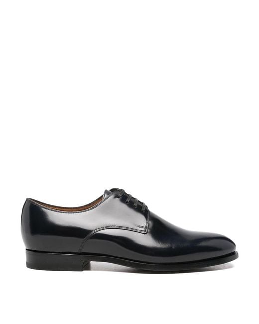Ortigni Black Shiny Lace-Up Shoes for men