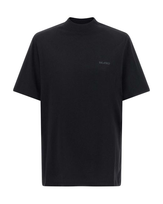 The Attico Black Mock-Neck T-Shirt