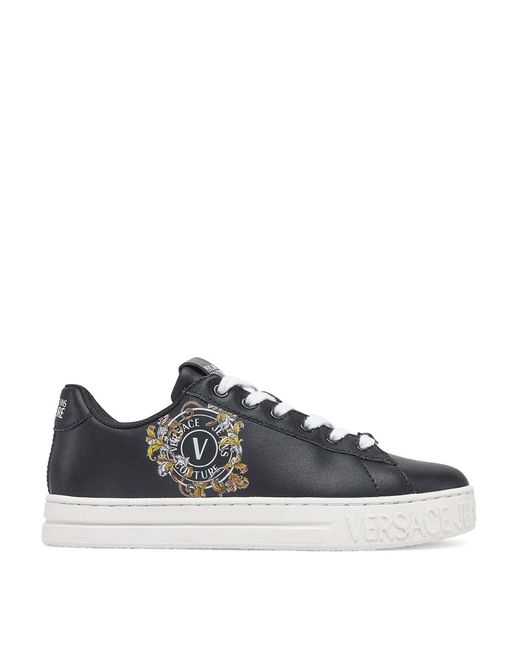 Versace Jeans Couture Blue Court Baroque Emblem Sneakers
