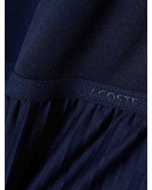 Lacoste Blue Sleeveless Pleated Long Dress
