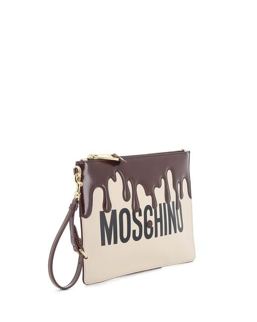 Moschino Natural Chocolate Glazed Clutch