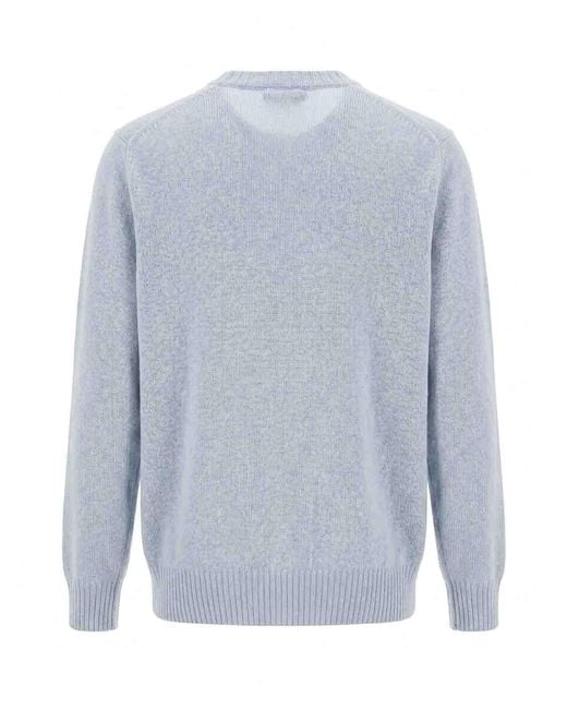Malo Blue Cashmere Round Neck for men