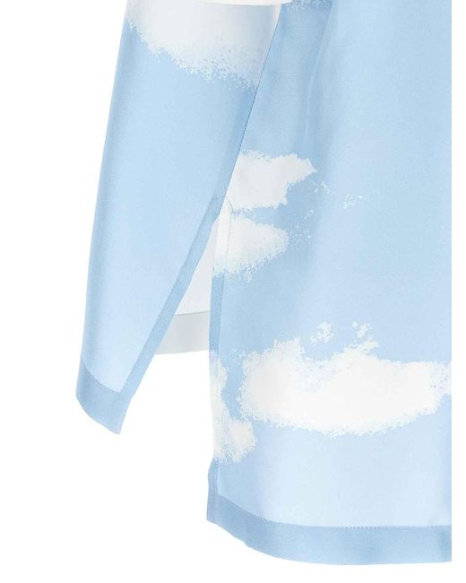 Moschino Blue Silk Shirt for men