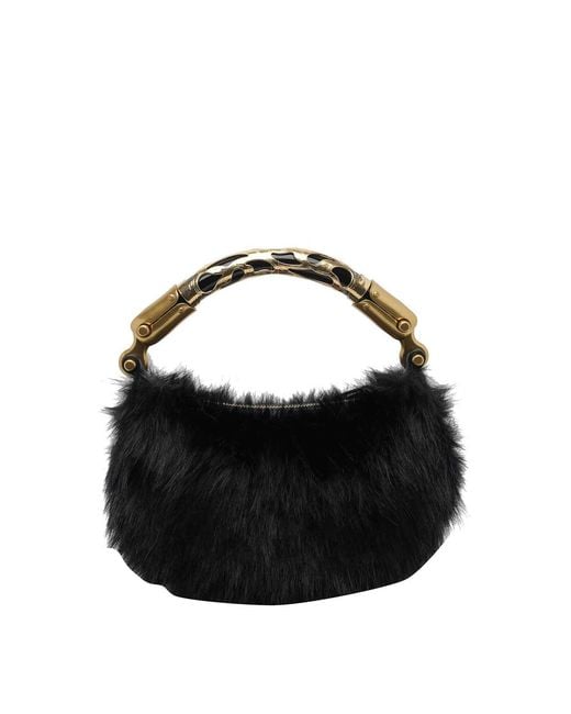 Balmain Black Mini Ebene Handbag