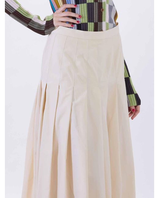 Paul Smith White Long Pleated Skirt