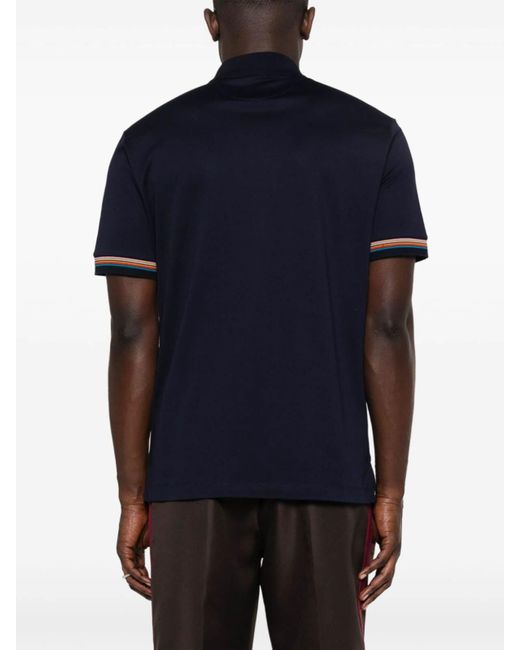 Paul Smith Black Artist-stripe-detail Polo Shirt for men