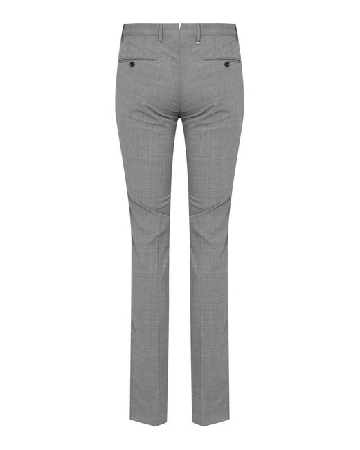 PT Torino Gray Slim-Length Tailored Pants for men