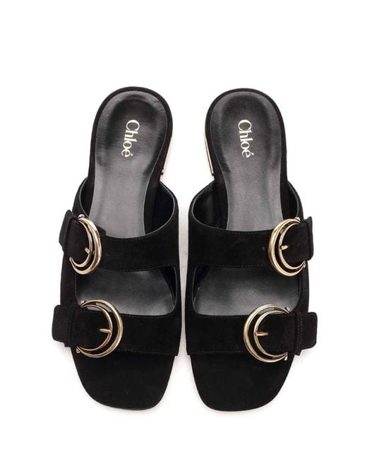 Chloé White Alize Flat Double C Buckle Sleepers