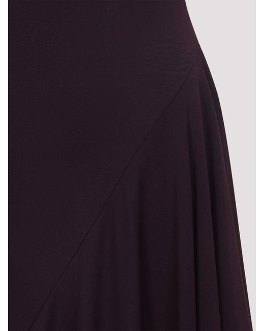 Alaïa Blue Asymmetric Ruffled Midi Dress