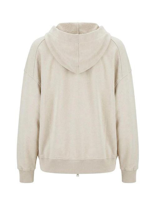 Brunello Cucinelli White Lightweight French Terry Sweatshirt